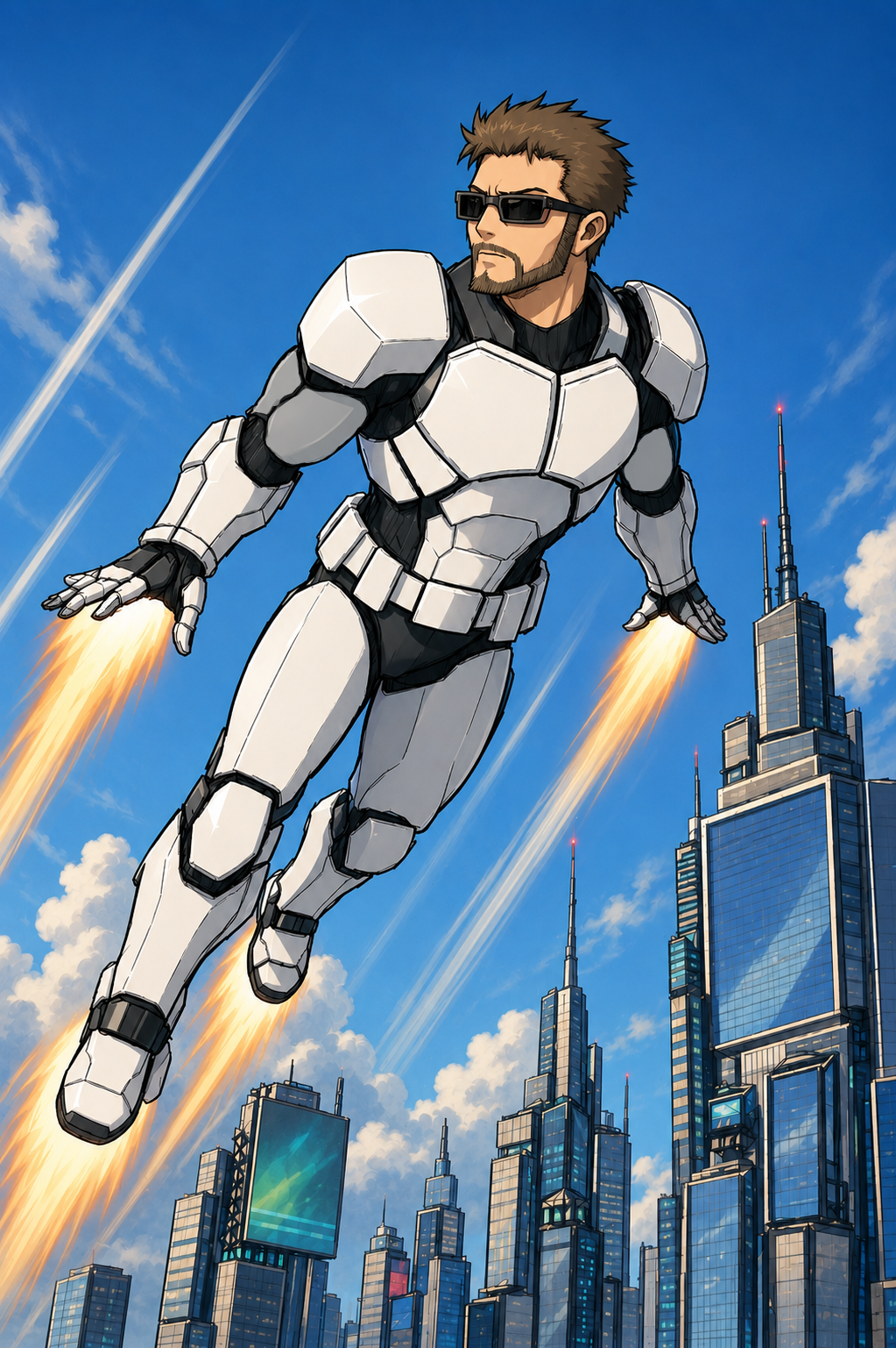 Dan flying in Helpdesker Returns promo artwork