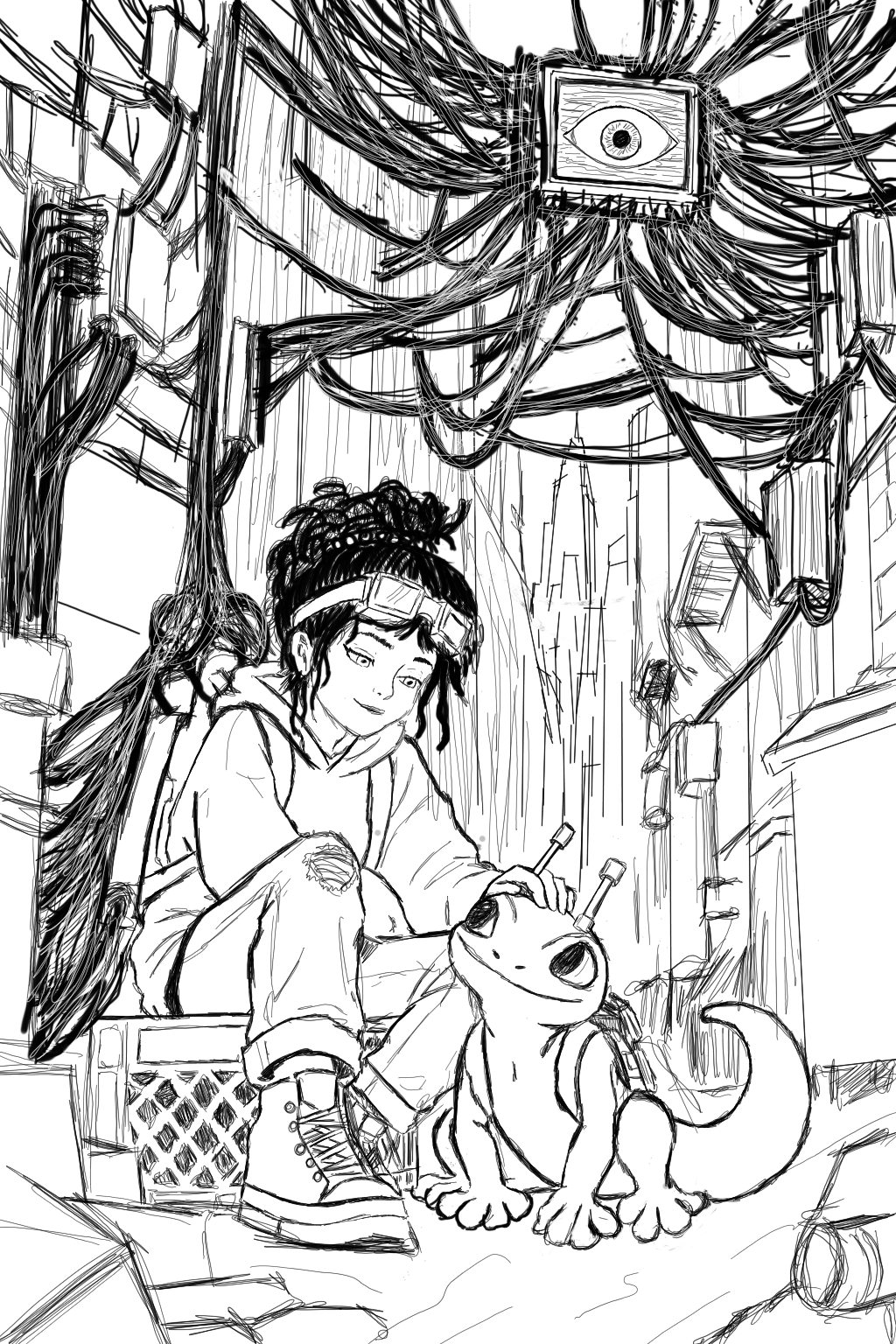 Helpdesker Returns sketch book artwork 1