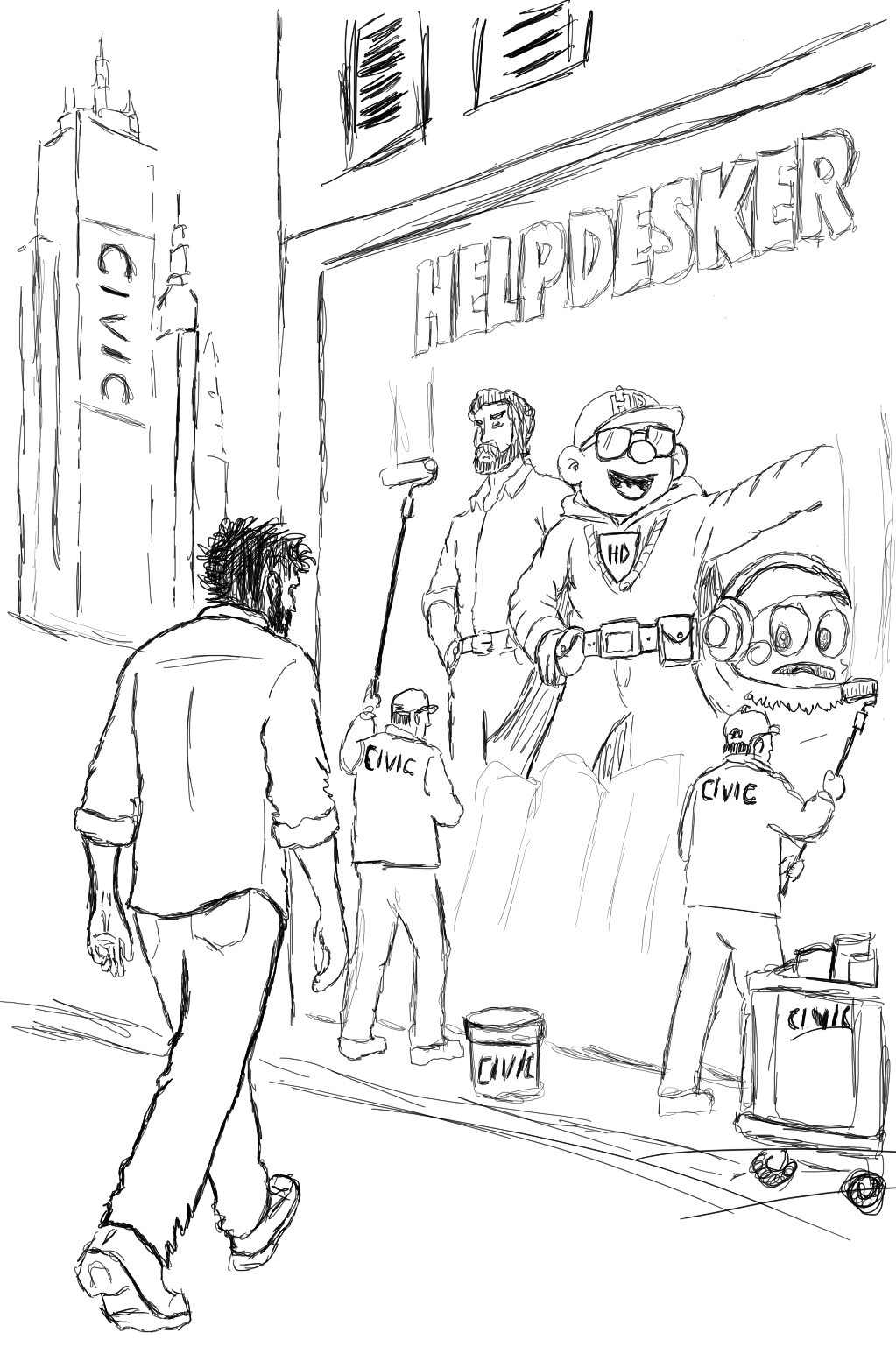 Helpdesker Returns sketch book artwork 17